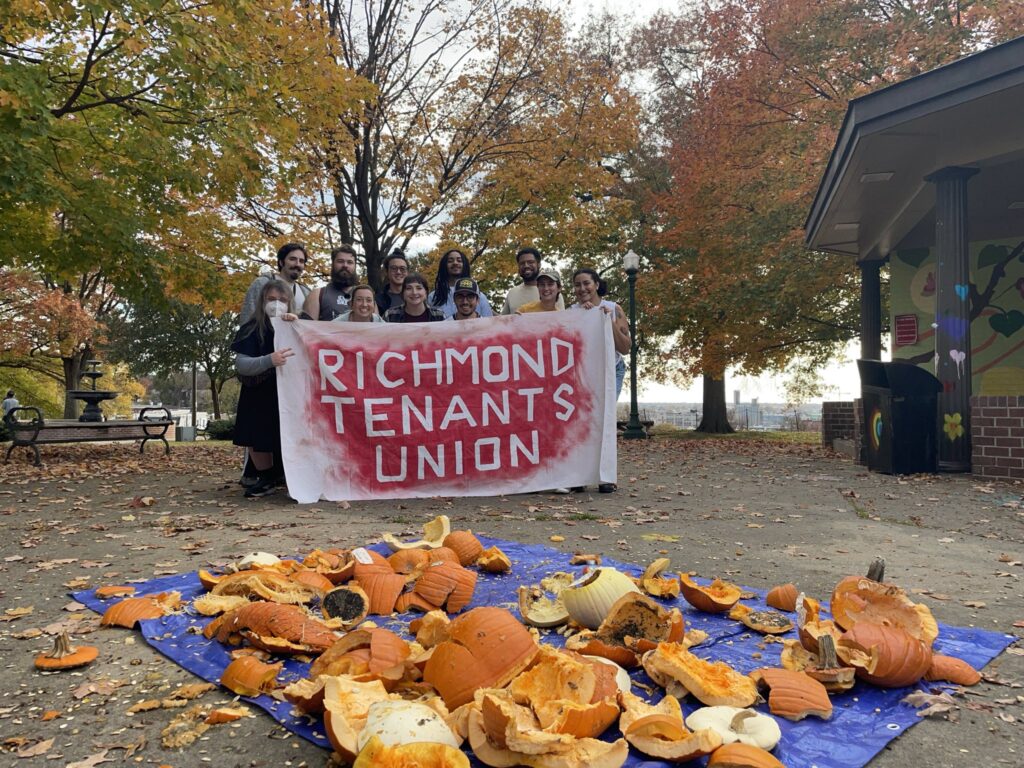 Shockoe Hills Tenant Council blows off steam with a post-Halloween pumpkin smash. November, 2025. 